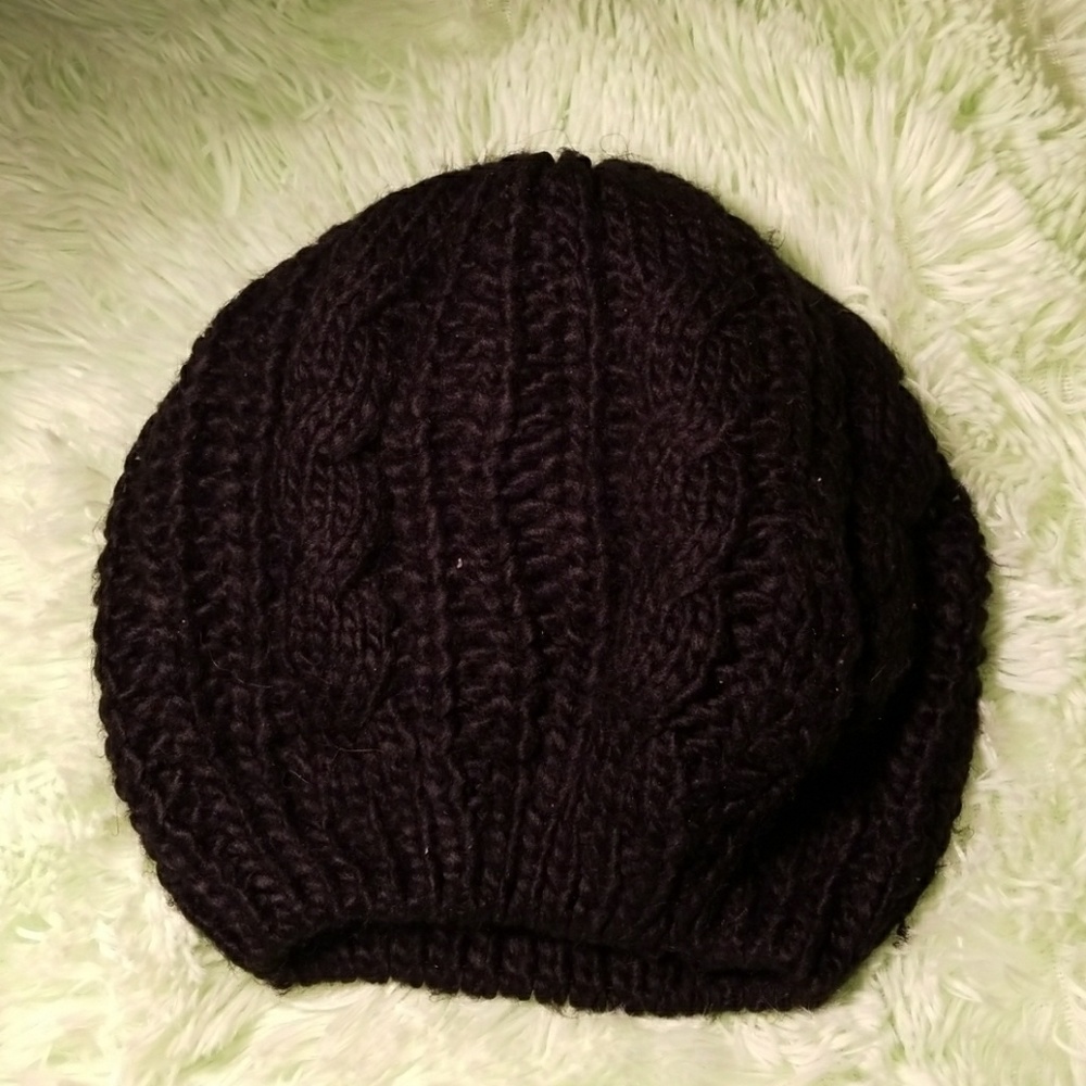 Black knit beanie